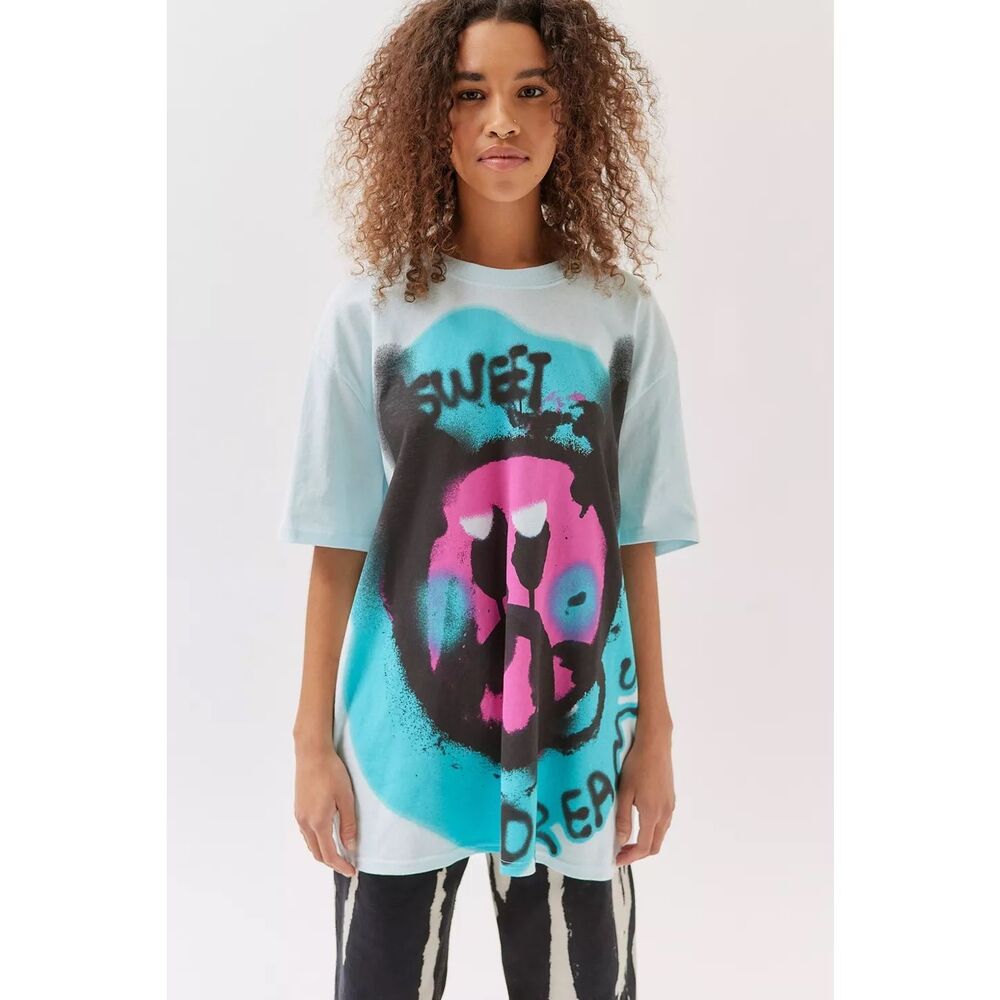 Urban Outfitters UO Sweet Dreams Oversized Graphic Tee Blue Size XS/S NEW